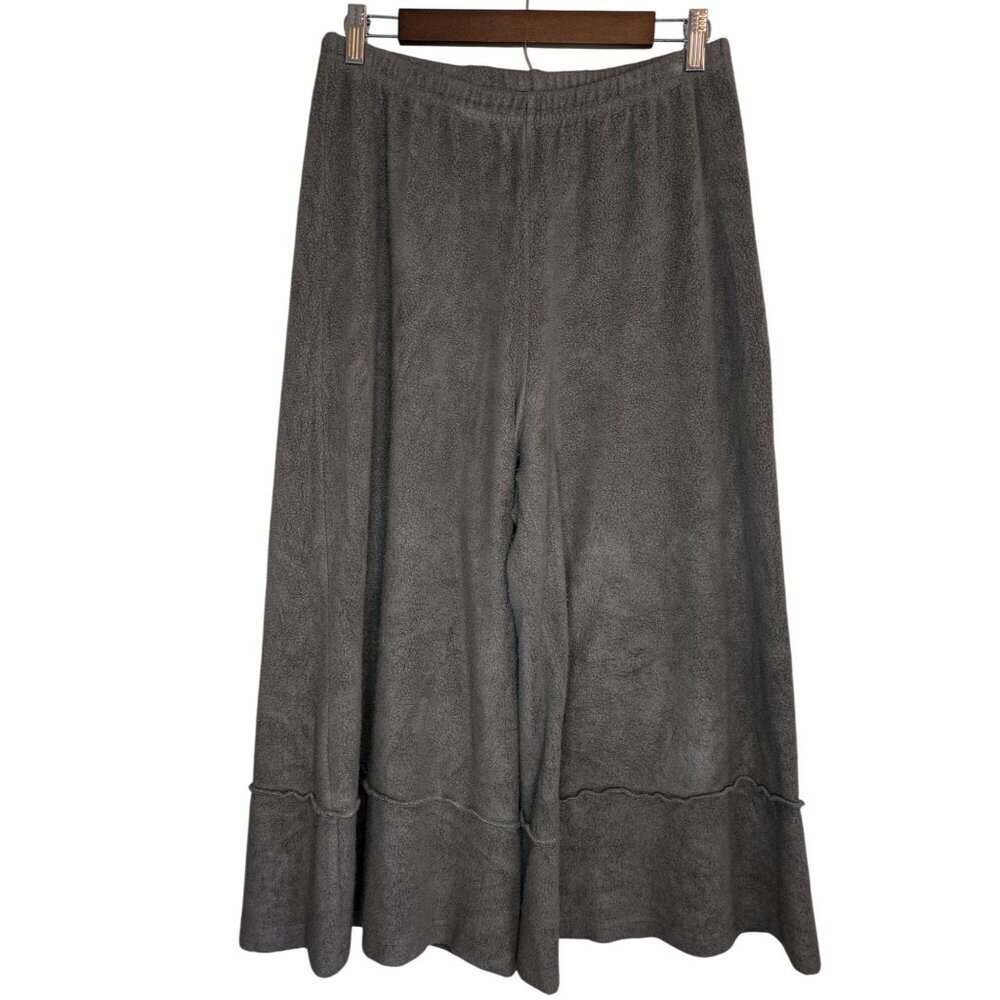 Bryn Walker Terry Fleece Pull On Wide Leg Crop Pant Medium Culotte Bohemian Boho